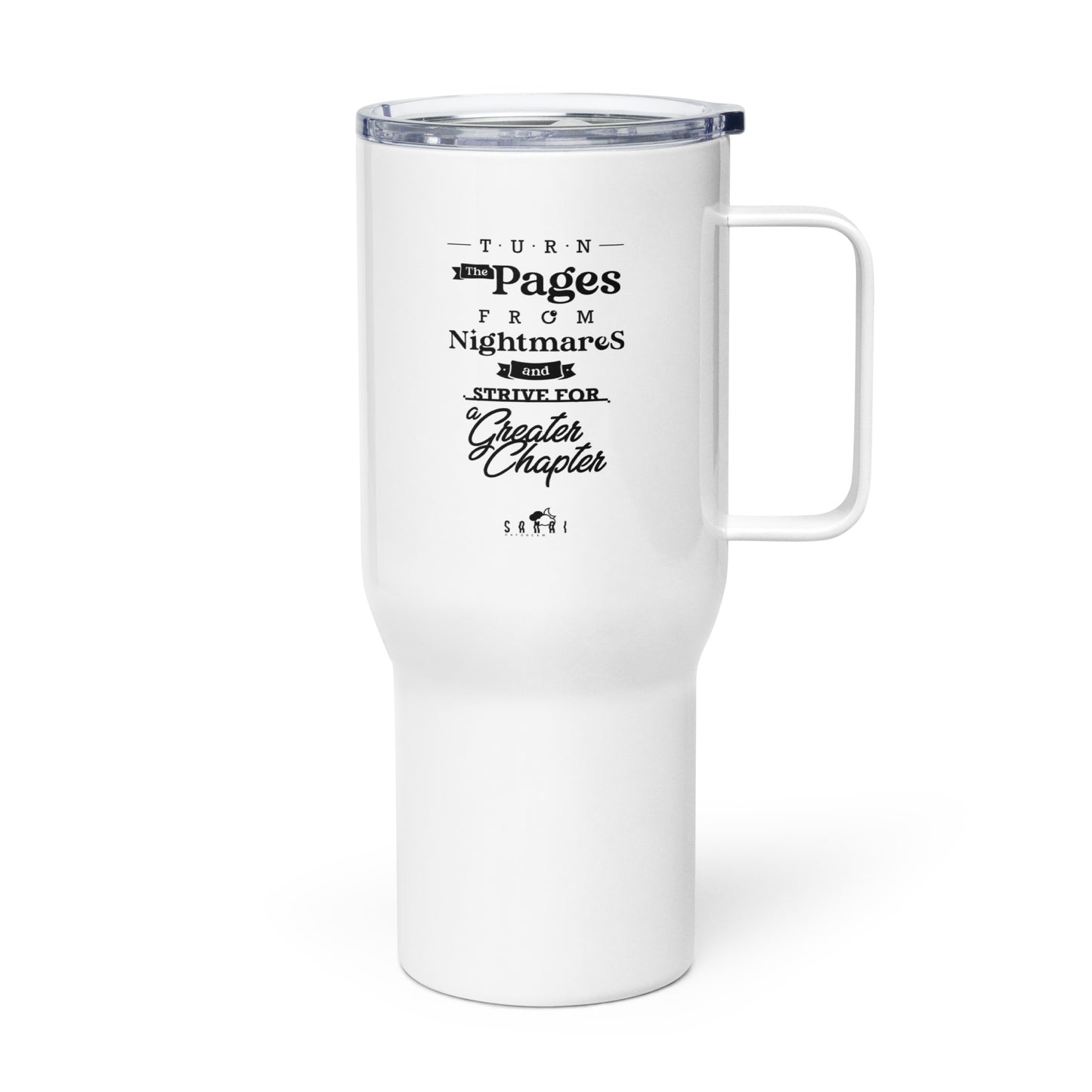 Travel mug with a handle