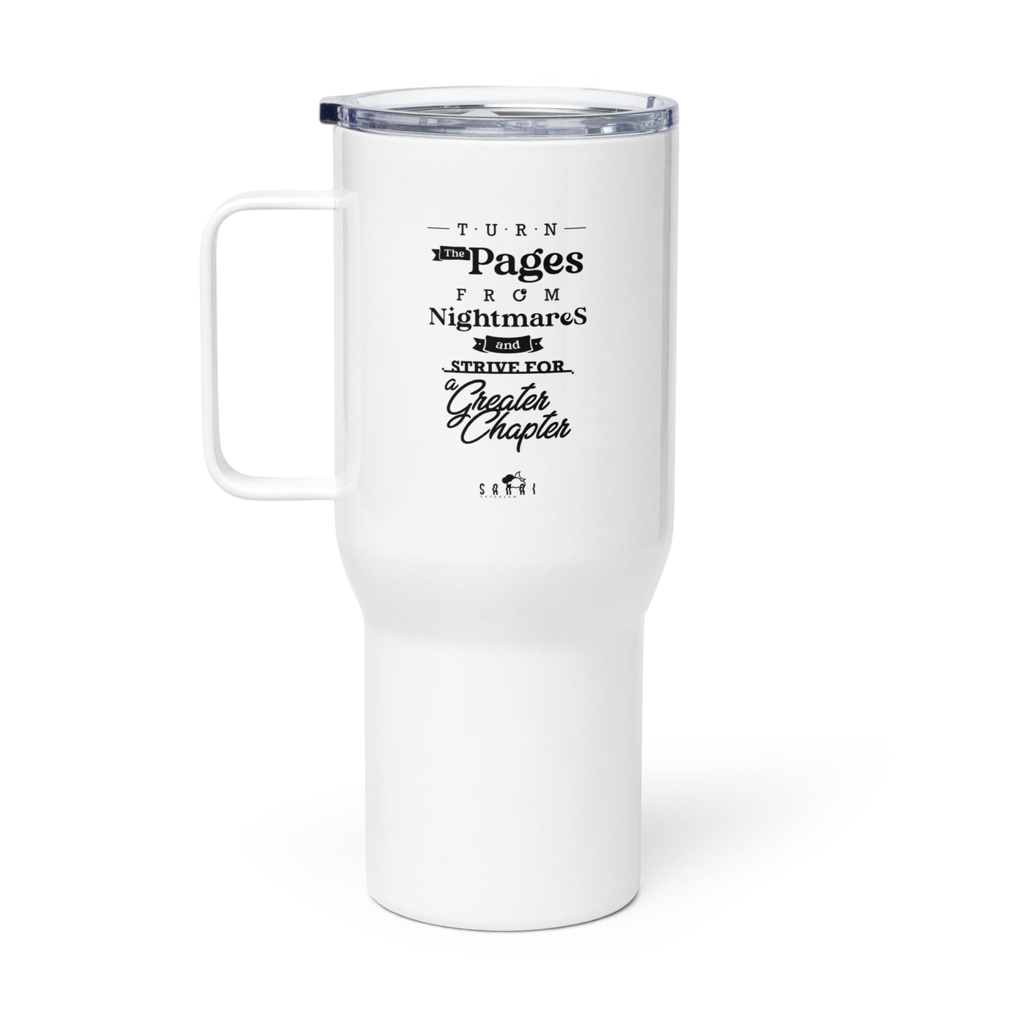 Travel mug with a handle