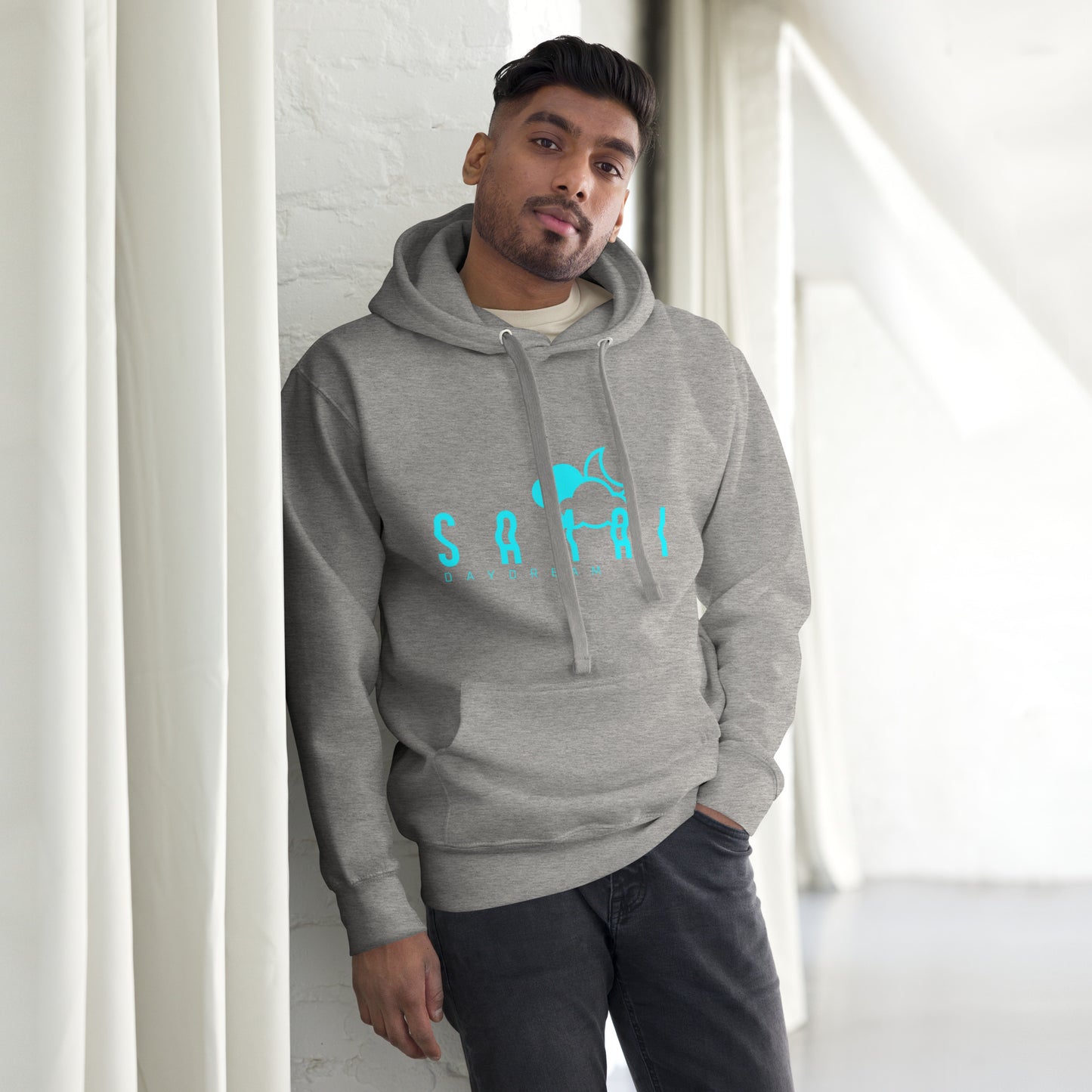 Premium DTG Turquoise Logo Slogan Hoodie
