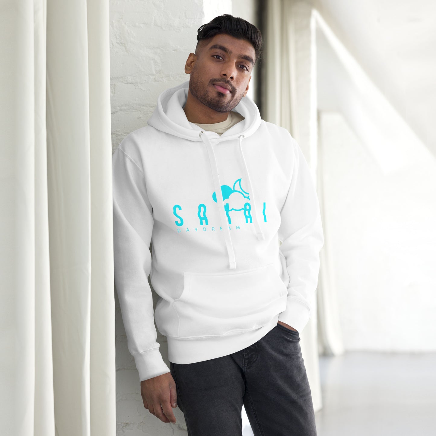 Premium DTG Turquoise Logo Slogan Hoodie