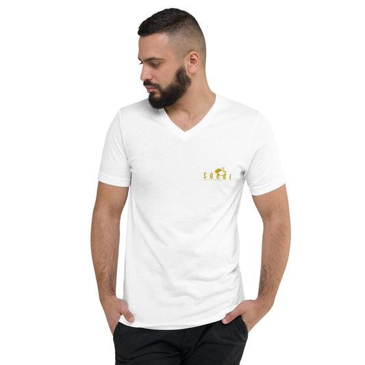 Unisex Embroidery Gold Samai Logo Short Sleeve V-Neck T-Shirt-Samai Apparel